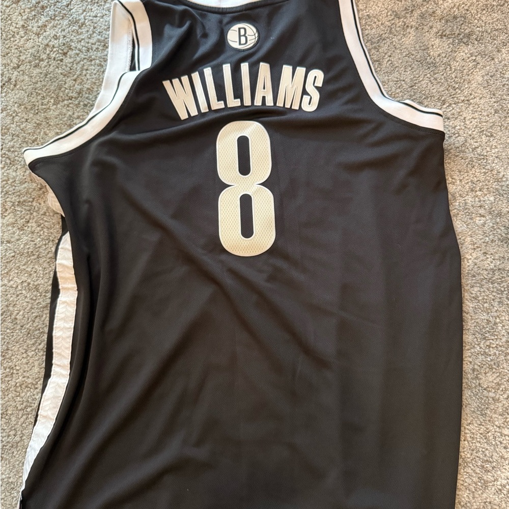 Deron Williams Adidas Black and White Brooklyn Nets Jersey